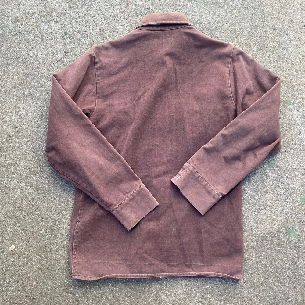 Vintage Levi's 70s Shirt-Jacket Medium Brown Cotton Twill Moleskin - Picture 9 of 9